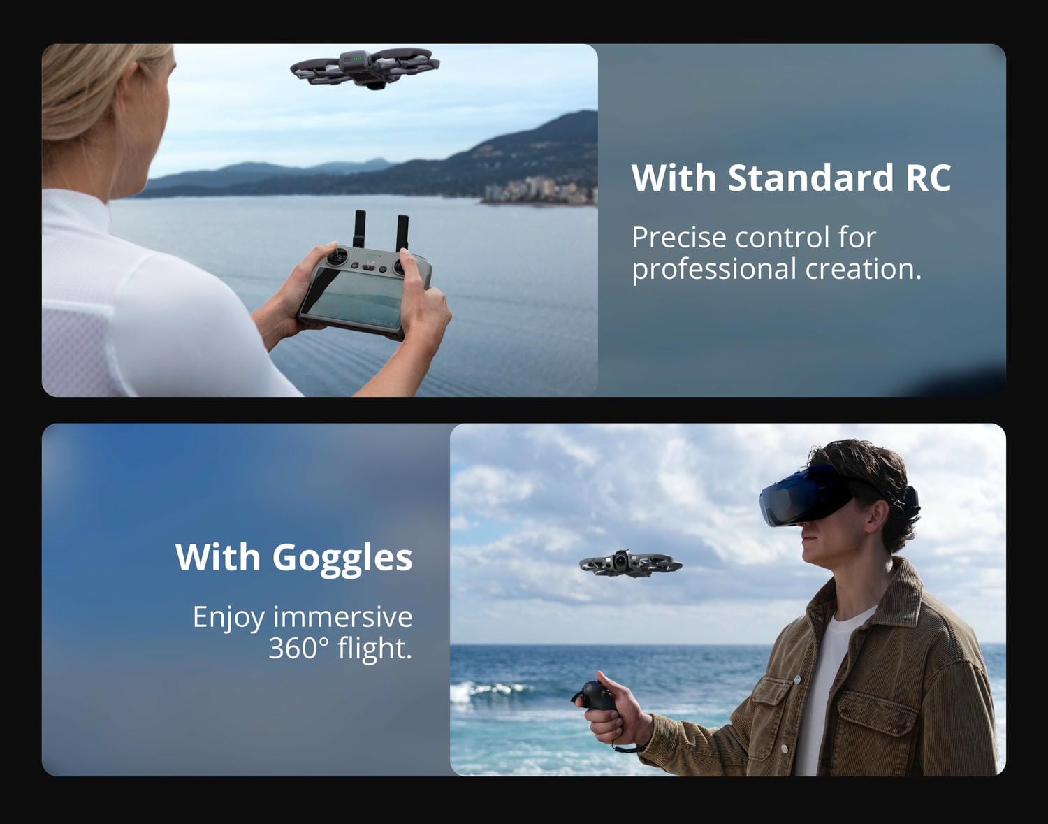 Avata 360 hỗ trợ linh hoạt cách điều khiển