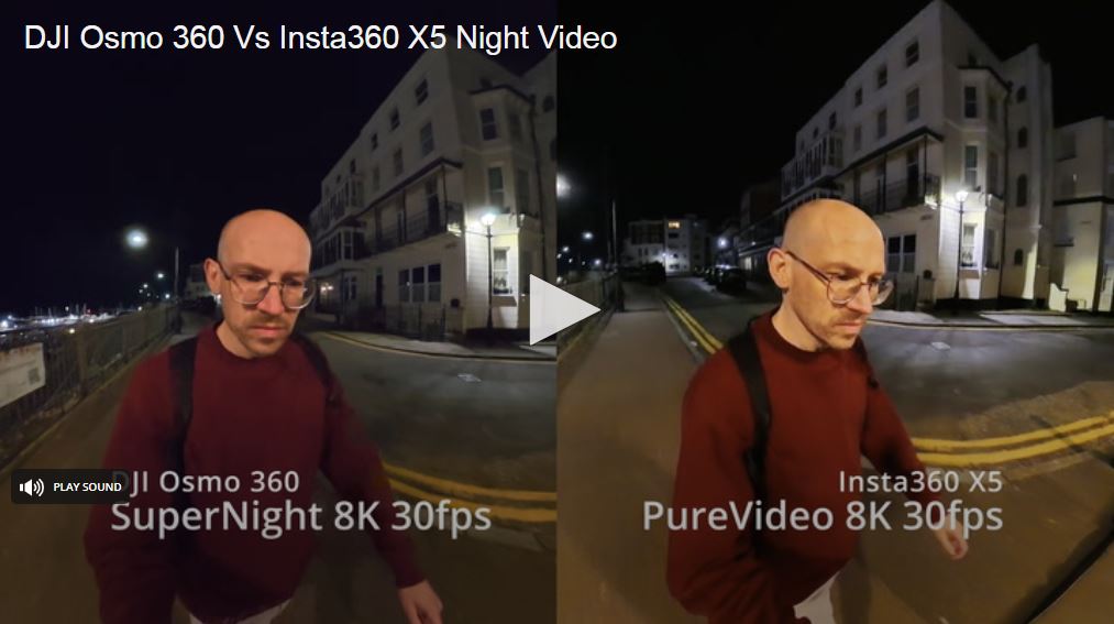 So sánh DJI Osmo 360 vs Insta360 X5: Chất lượng video khi quay đêm