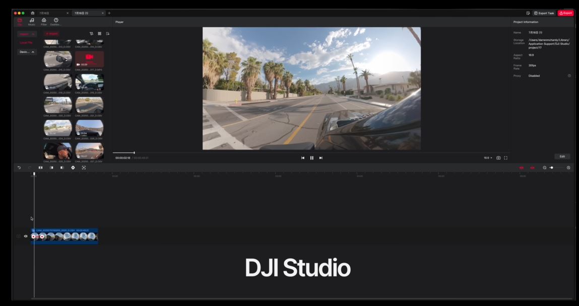 Ứng dụng hỗ trợ chỉnh sửa video DJI Studio