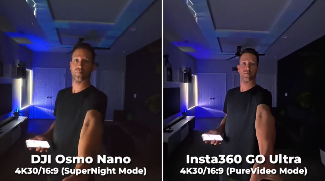 DJI Osmo Nano và Insta360 Go Ultra đều xử lý quay chụp thiếu sáng rất tốt