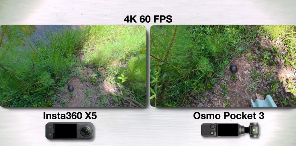Insta360 X5 và Pocket 3 đều hỗ trợ quay 4K/60fps
