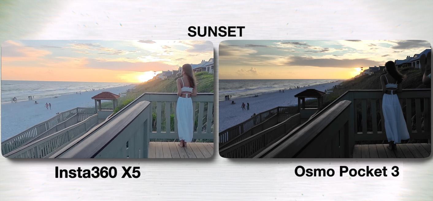 Insta360 X5 có xu hướng thể hiện màu sắc rực rỡ và tươi sáng hơn Pocket 3