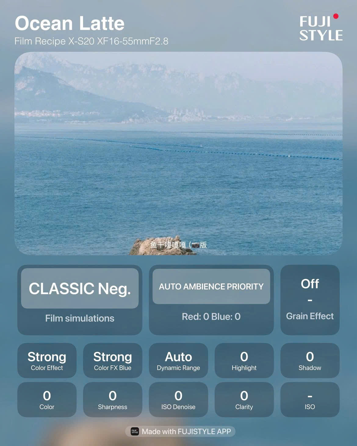 Công thức màu Fujifilm - Ocean Latte