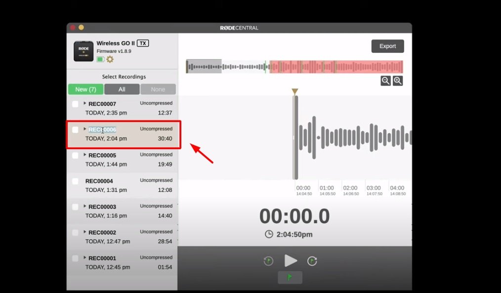update-rode-wireless-go-ii-moi-nhat-dat-ten-ban-ghi